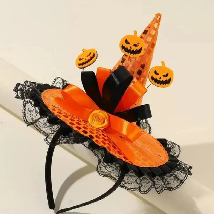Halloween Headband Funny Pumpkin Hat Magic Hat Children Youth Fashion Trend Holiday Decorations Party Show Hair Accessories