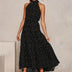 Long Dress Polka Dot Casual Dress Black Sexy Halter Clothes For Women