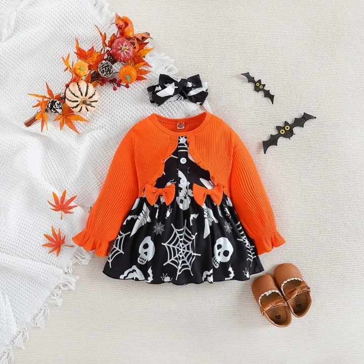 Children's Halloween Baby Clothes New European and American Fan Girls Dress Baby Ha Dress