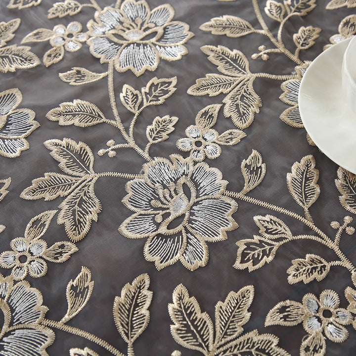 Battilo Lace Table Cover Round Rectangular Tablecloth Luxury Embroidered Coffee Table Cloths for Dining Table Wedding Home Decor