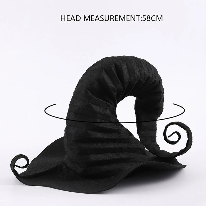 Halloween Party Decorations Felt Wizard Hats Witch Hats Handmade For Women Black Witch Hat Web Witch Masquerade Cosplay