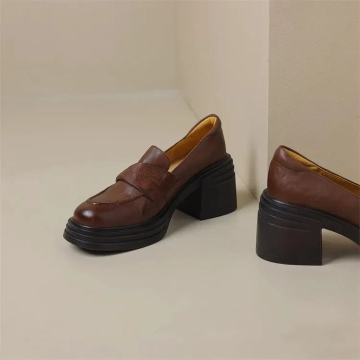 Women's Dress Shoes Fashion Retro Spring Autumn Women Mary Jane Shoes Causal Versatile Lolita Ladies High Heels Leather Shoes