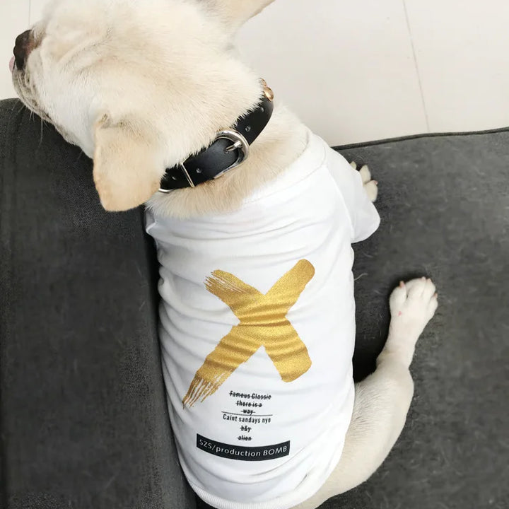 Pet Clothes  Dog Clothes Parent-child Wear Spring and Autumn Korean Version Printing Pure Cotton Two Colors Seven Sizes