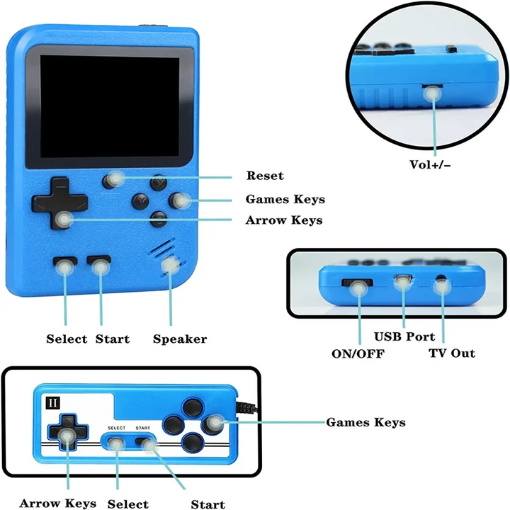 NEW Portable Retro Mini Video Game Console 8-Bit Handheld Game Player Built-in 400 games AV Out Game Console Gameboy videojuego