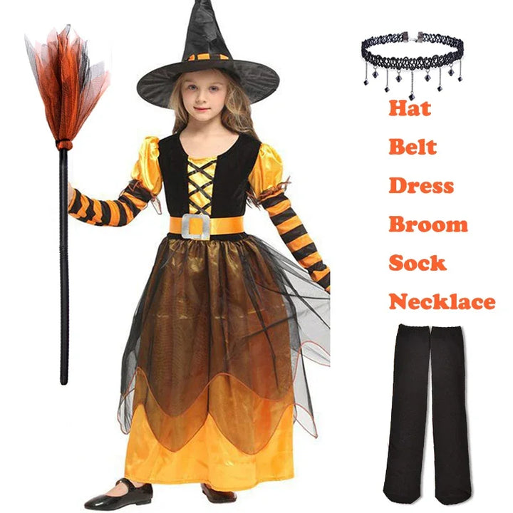 💜🎃 A Spell of Style! 🪄
Charming purple witch dress with mesh long sleeves, matching hat & broom — perfect for Halloween parties, school carnivals, or magical dress-up! ✨
🛒 Shop now!