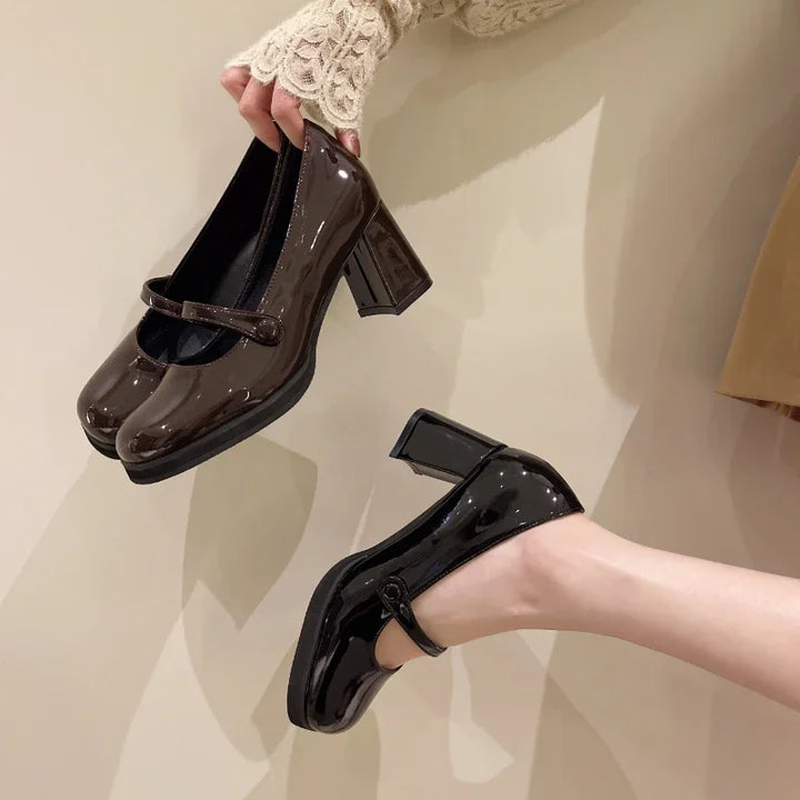 Women's Dresses Leather Shoes New Spring Autumn Women's Loafers Fashion Catwalk Versatile Mary Jane Shoes Ladies High Heel Shoes