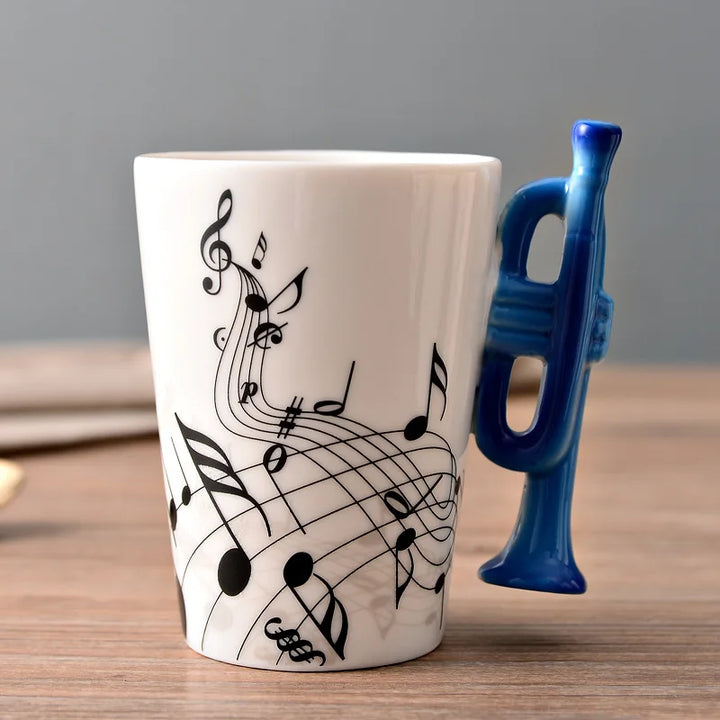 Dropshipping Ceramic Mugs Guitar Mug Musical Instrument Musical Note Shapes Coffee Mugs Milk Tea Cups Drinkwars for Kitchen Tool