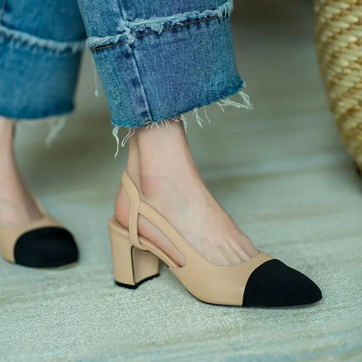 Summer new women's color blocked sandals Women NonSlip slipper Soft soled Leisure flat Comfort Low Heel Femme Thick Bottom Shoes