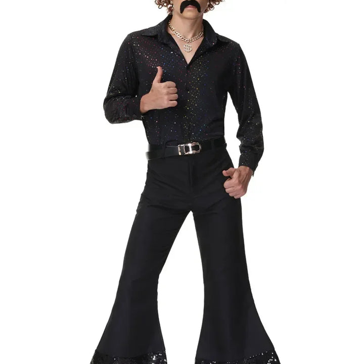 70's Disco Couple Costume Halloween Cosplay Costumes Vintage 80's Hippies Costume Men Women Music Festival Party Outfits