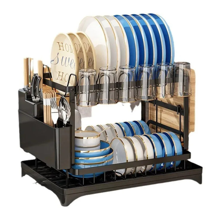 Kitchen utensil drain pipe drain storage rack countertop utensil drain, chopstick storage rack with cup holder