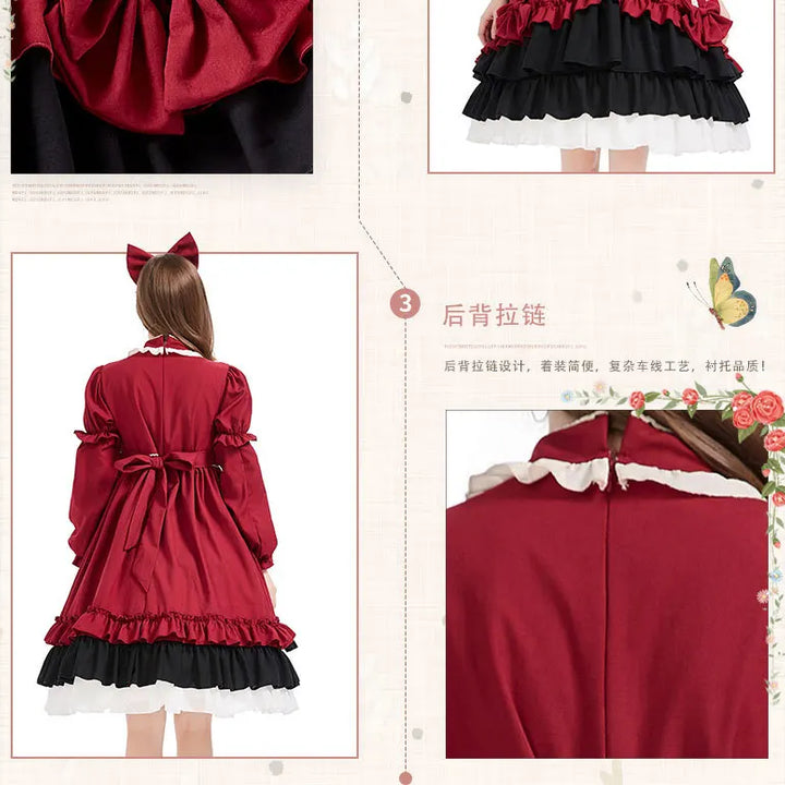 Halloween Costumes Lolita Dress for Child Princess Dress Lovely Red Lolita Princess Costume Carnival Party Cosplay Dresses