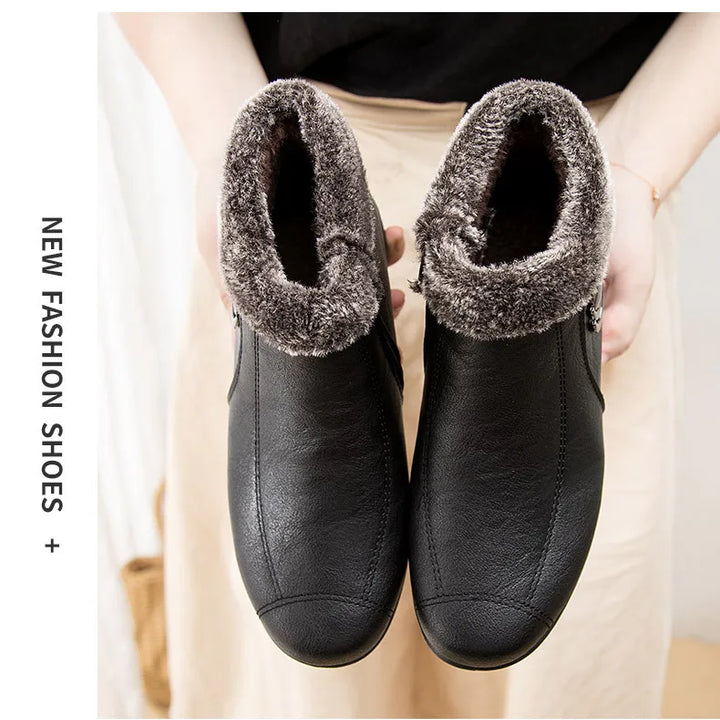 Women's Boots 2024 New Arrival Winter Snow Booties Female Fur Ankle Boots Waterproof Winter Warm Plush Shoes Non-slip Mom Bota