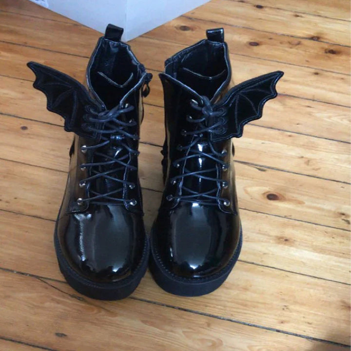 Halloween Party Bats Wings Shoes Charms Accessory Boots Bat Wings Lace Up Sport Shoes Wings DIY Skate Punk Shoe DIY Decorations