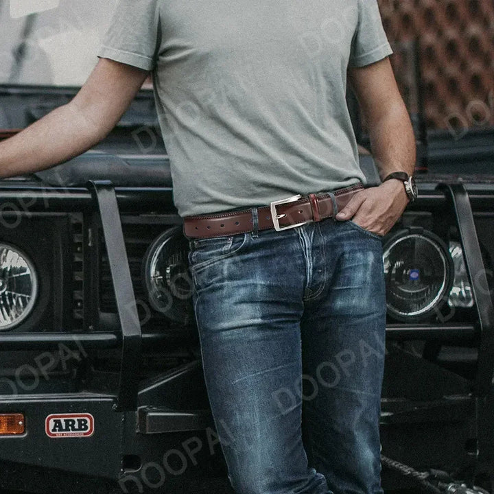 Men Belts High Quality Leather LONG Large Pin Buckle Metal Automatic Buckle Male Belts Strap Male