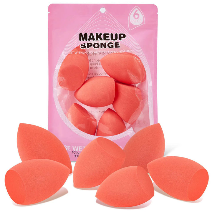 6Pcs Makeup Egg Sponge Fine Tip Flat Bottom Even Application High Resilience Beauty Egg
