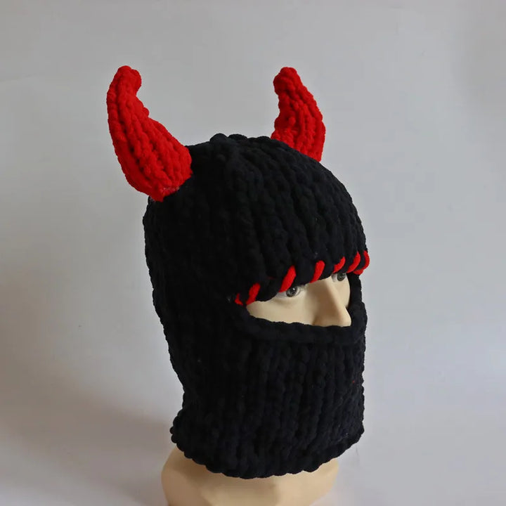 Halloween Funny Rabbit Ears Creative Knitted Hat Beanies Warm Full Face Cover Ski Mask Hat Windproof Balaclava Hat Outdoor Sport