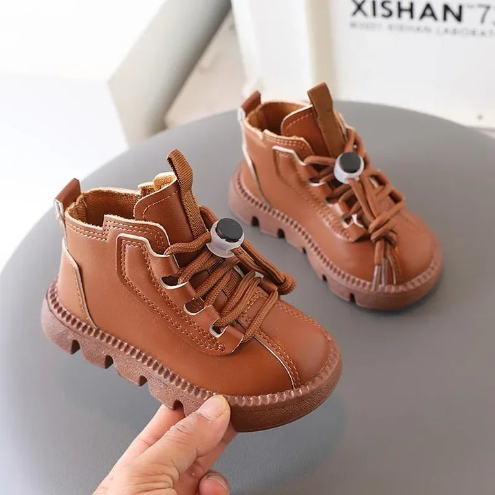 Boys Boots Kids Ankle Boots 2025 Autumn Winter New Toddlers Children Fashion Boots for Little Boy Girl Lace-up Soft Rubber