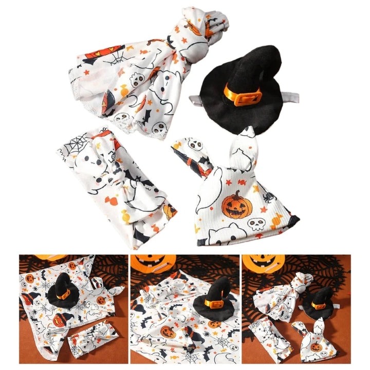 Baby Photography Props Halloween Themed Outfit Pumpkin Printed Costume for Baby