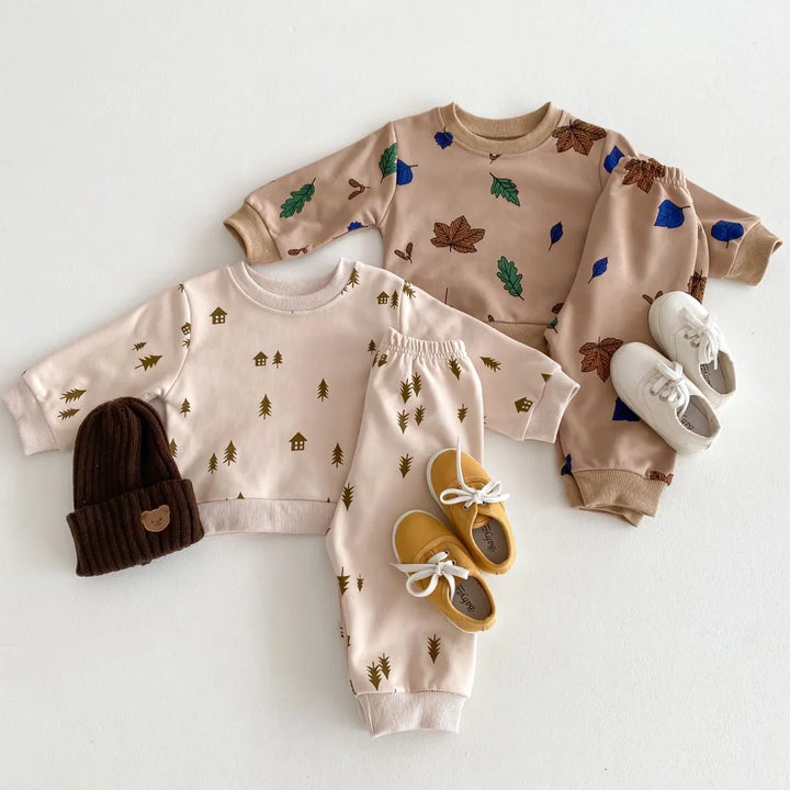 Newborn Baby Boy Girl Clothing Sets Spring Clothes 2PCS Outfits Long Sleeve Hoodie Top Sweatshirt+Elastic Pants Baby Items