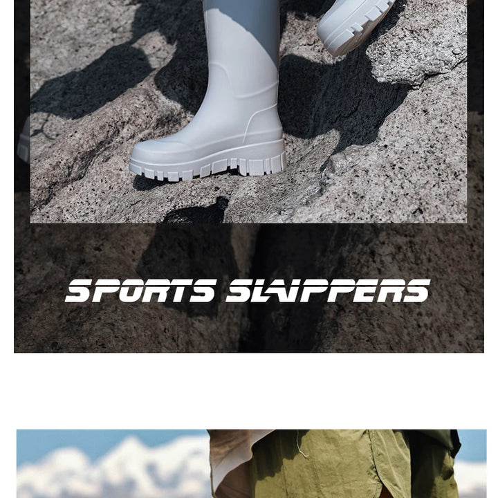 Women Waterproof Boots New Style Elastic Mouth Ankle Boots Mid Top Rain Shoes Non Slip Outdoor Indoor Chelsea Water Boot Woman