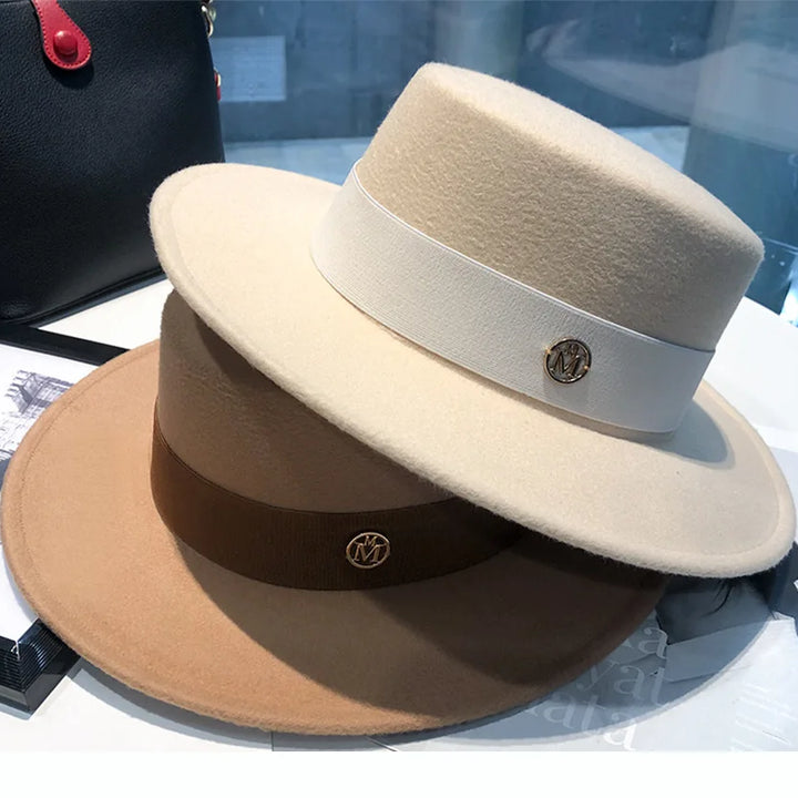 Fedora Hats for Women Fashion Elegant Bowler Dress Caps Panama Church Wedding Ribbon Band Hat Men Felt Jazz Hat