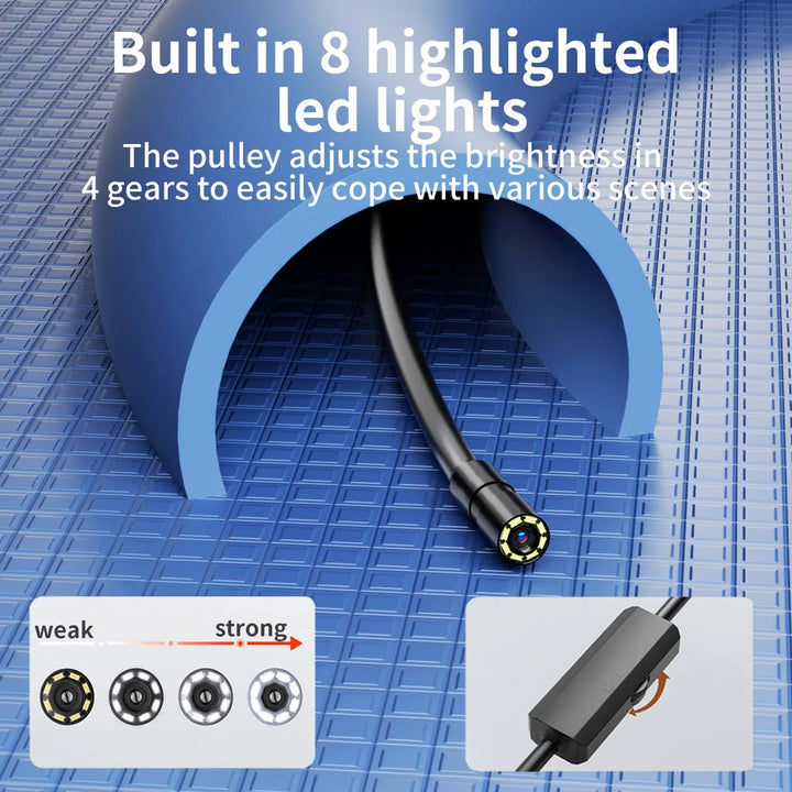 Industrial Endoscope Camera for iOS System HD 960P Waterproof Inspection Sewer Borescope Camera for Checking Car