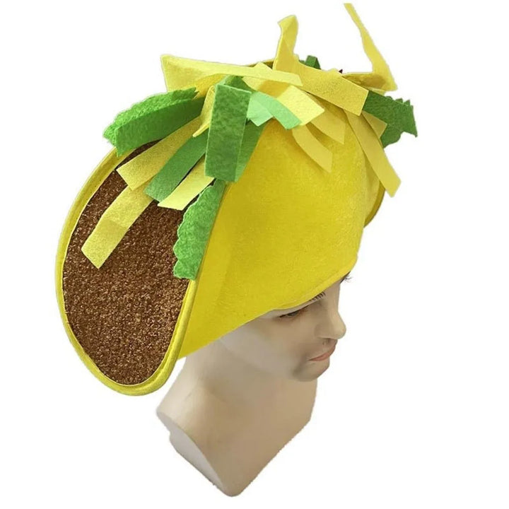 New Year Halloween French Fries Hat Cloth Personalized Taco Hair Hoop Yellow Head Accessories Creative Pizza Hat Headwear