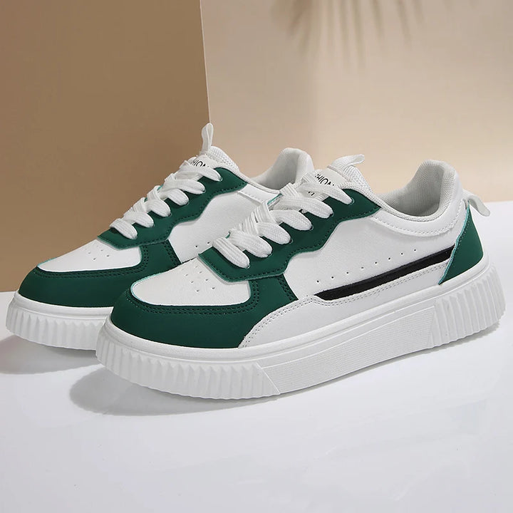Women Sneakers Spring Autumn Plus Size White Sneaker Women Leather Platform Vulcanizd Shoes Woman Comfort Lace Up Flat Sneakers