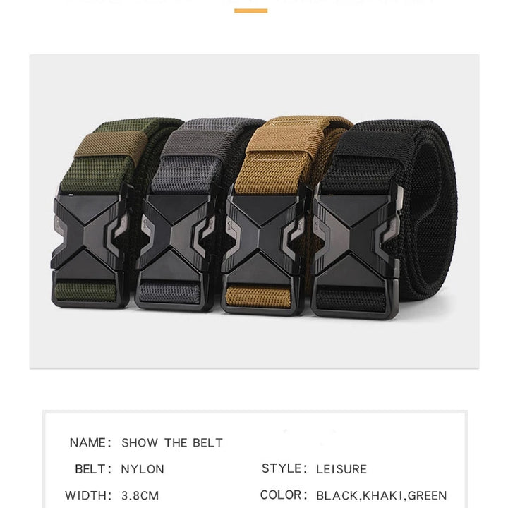 New Quick Release Pluggable Buckle Sports Belt Breathable Men Belts For Men Pants Belt