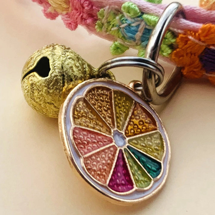 Pet Collar With Bell Cartoon Footprint Colorful Dog Puppy Kitten Collar Adjustable Safety Bell Ring Necklace Pet Accessories 1Pc