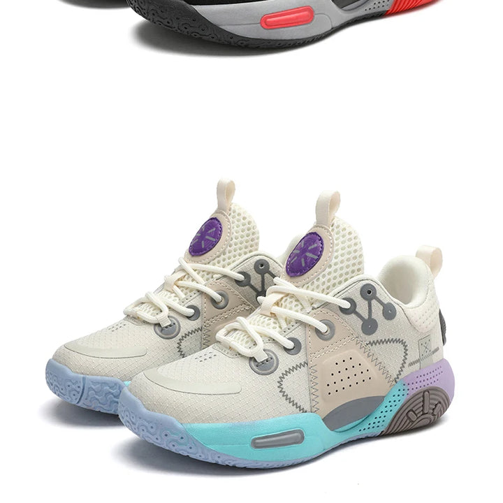 Kids Fashion Sneakers for Boys Leather Breathable Sports Basketball Shoes Lightweight Children School Walking Footwear