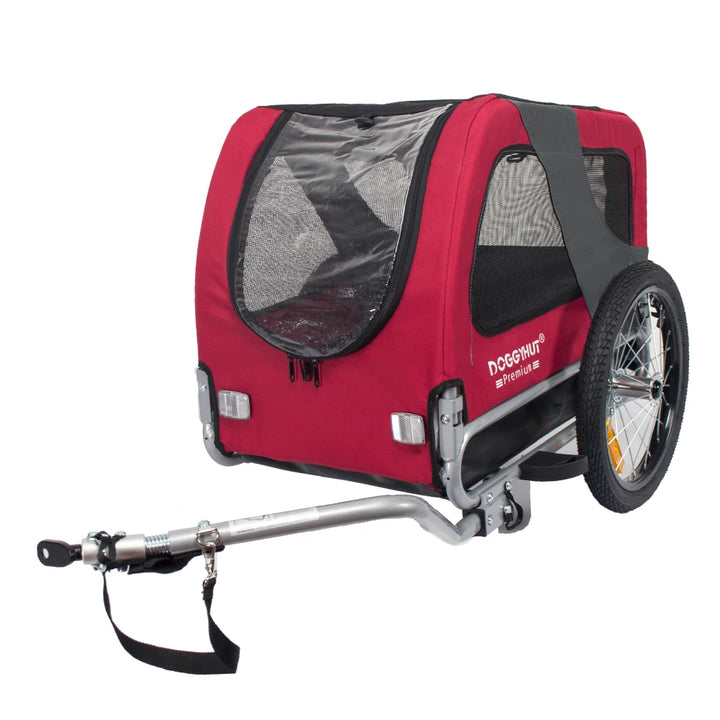 Pet Bicycle Trailer, Steel Pipe Material Waterproof Fabric, Safety Reflective Strip Design Suitable for Traveling with Pets