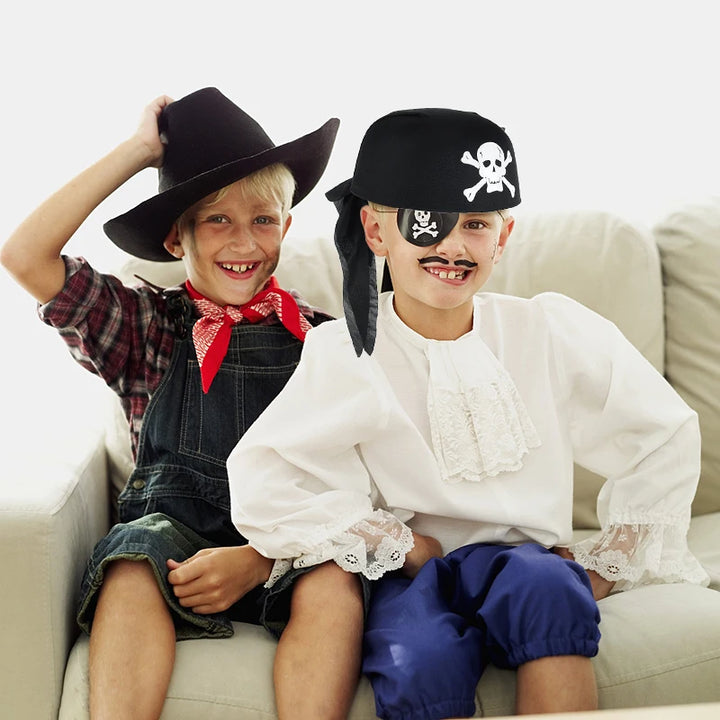Halloween Pirate Hat Cap Decoration Kids Adult Masquerade Captain Headscarf Cosplay Costume Props Halloween Party Decoration