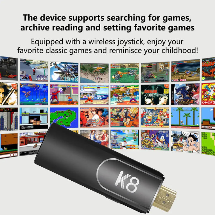 4K HD K8 Gamepad 64G Retro Video Game Console 40000+ Game 40+ Emulator Dual Wireless 2.4G Controller Retro Console Kids Gift Gam