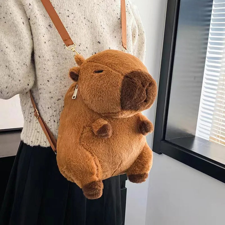Capybara Plush Backpack Kawaii Fashion Plushie Doll Fur Bag Children's Bag Shoulder Bag Mini Knapsack Bags Gifts For Girlfriend