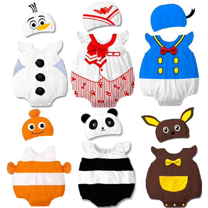 Halloween Costumes for Baby Boys Girls Snowman Dinosaur Chef Cowboy Rompers Short Infant Toddler Birthday Photograph Fancy Dress