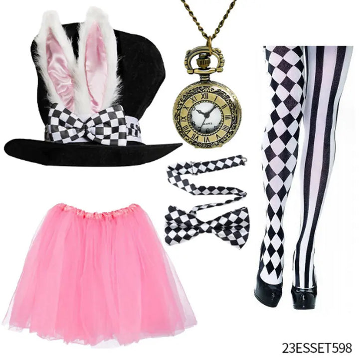Halloween Easter White Rabbit Top Hat Alice Cosplay Bunny Bowler Men Women Magician Costume Accessory Suit Fairy Tale Tea Party