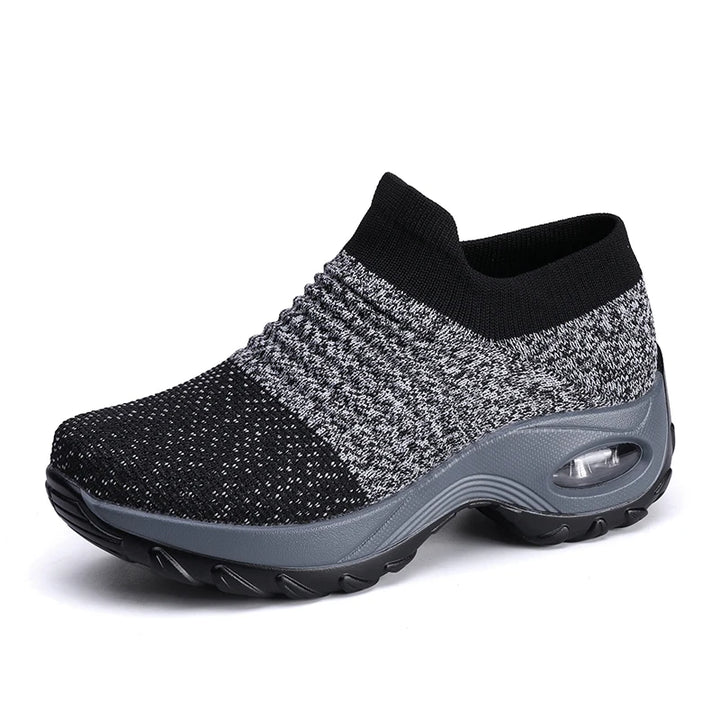 Women's Walking Shoes Fashion Air Cushion Thick Bottom Sneakers Slip-on Lightweight Breathable Casual Shoes