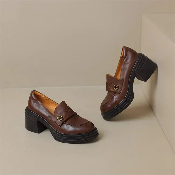 Women's Dress Shoes Fashion Retro Spring Autumn Women Mary Jane Shoes Causal Versatile Lolita Ladies High Heels Leather Shoes