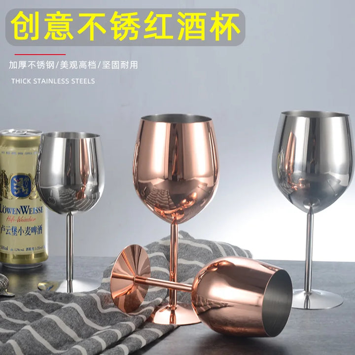 Stainless Steel Wine Glass Goblet Drinking Cup Champagne Glass Party Home Bar Supply