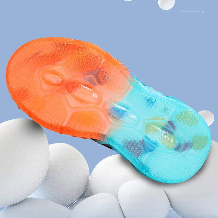 Kids Sneakers Anti-skid Leather for Boys Running Walking Lightweight Orange Casual Children Shoes With Fashion Dragon Pattern