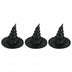3Pcs Halloween Black Witch Hat With Lace Ruffles – Gothic Dark Sorceress Costume Cap Women Girls Party Cosplay Carnival Decor