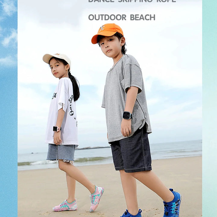 Kids Quick-Drying Water Shoes Anti Slip Wear-Resistant Cushioning Prevention Soft Breathable Sneakers Kids Barefoot Shoes ﻿