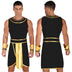 Mens Halloween Egyptian Pharaoh Costume Cosplay Theme Party Ancient Egypt God Robe Dress Greek Rome Spartan Warrior with Cuffs