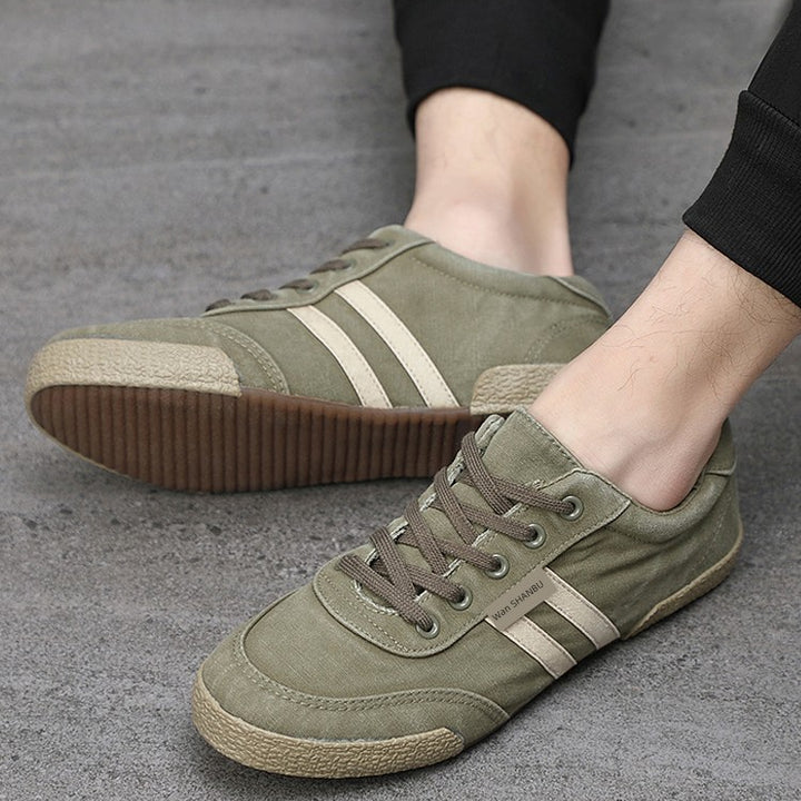 Men's Shoes Spring & Fall Breathable Deodorizing Filter Canvas Shoes Men's Trendy Lace up Men Casual Shoes Soft Bottom Driving Old Beijing Cloth Shoes