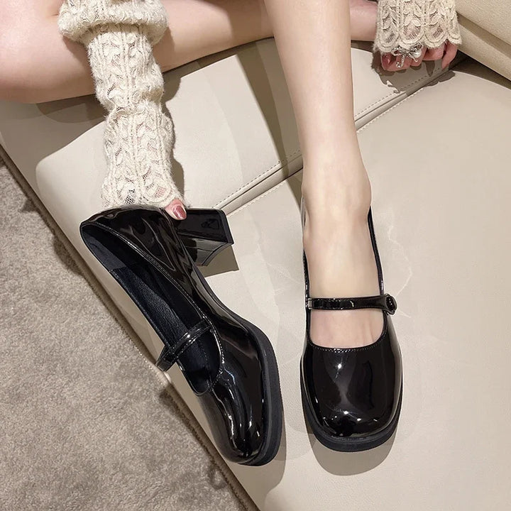 Women's Dresses Leather Shoes New Spring Autumn Women's Loafers Fashion Catwalk Versatile Mary Jane Shoes Ladies High Heel Shoes