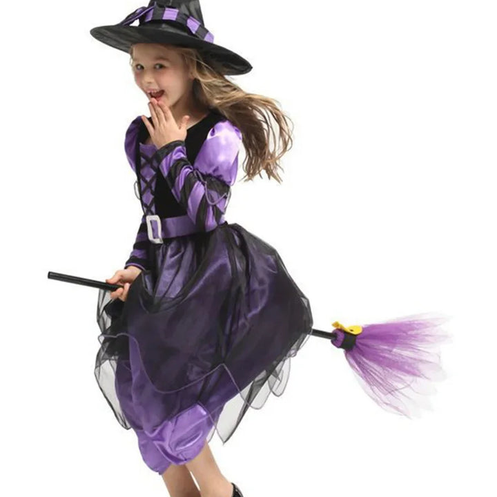 💜🎃 A Spell of Style! 🪄
Charming purple witch dress with mesh long sleeves, matching hat & broom — perfect for Halloween parties, school carnivals, or magical dress-up! ✨
🛒 Shop now!