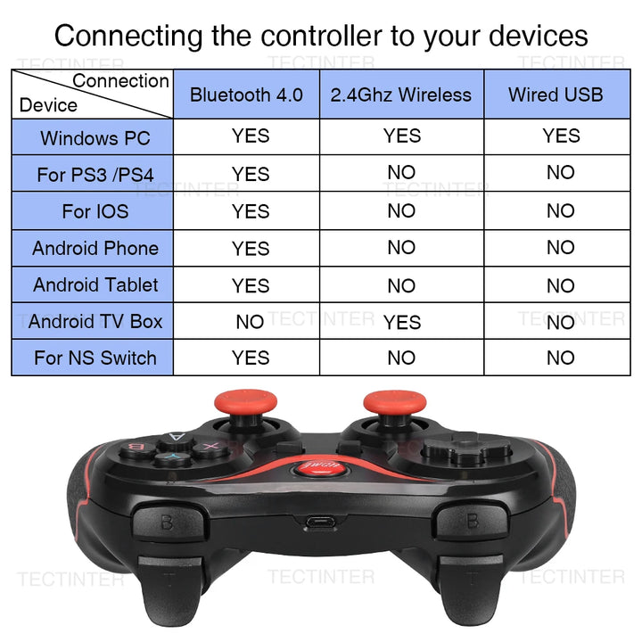 Terios T3 Support Bluetooth Controller Gamepad For Android Phone PC Joystick Controle Wireless Joypad For Switch/PS3 Accessorie