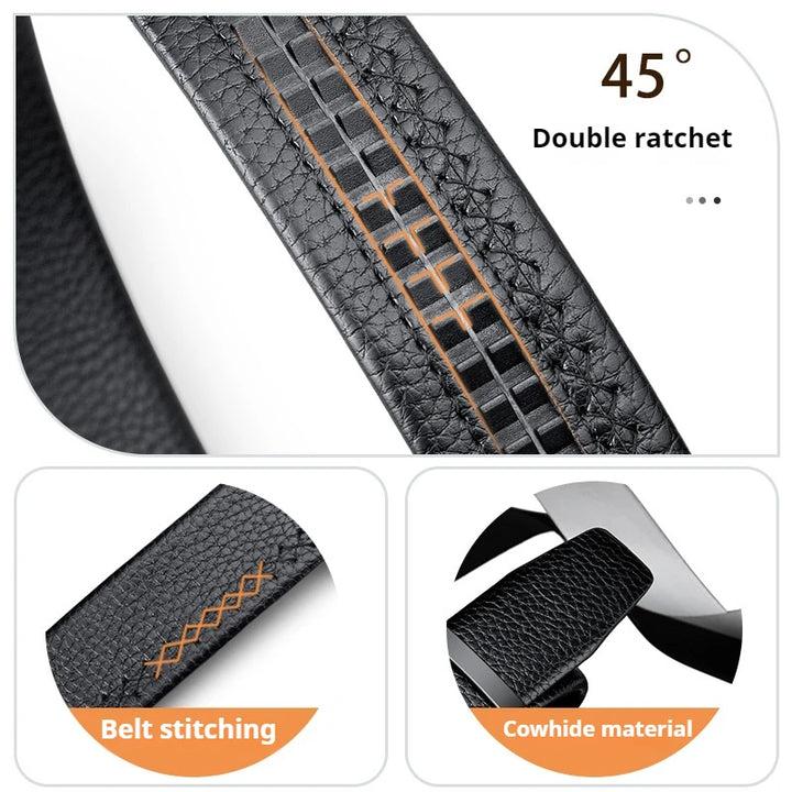 Men's Belt Leather Men Belts Waistband Automatic Belt for Man Mens Male Genuine Waist belts Business belts
