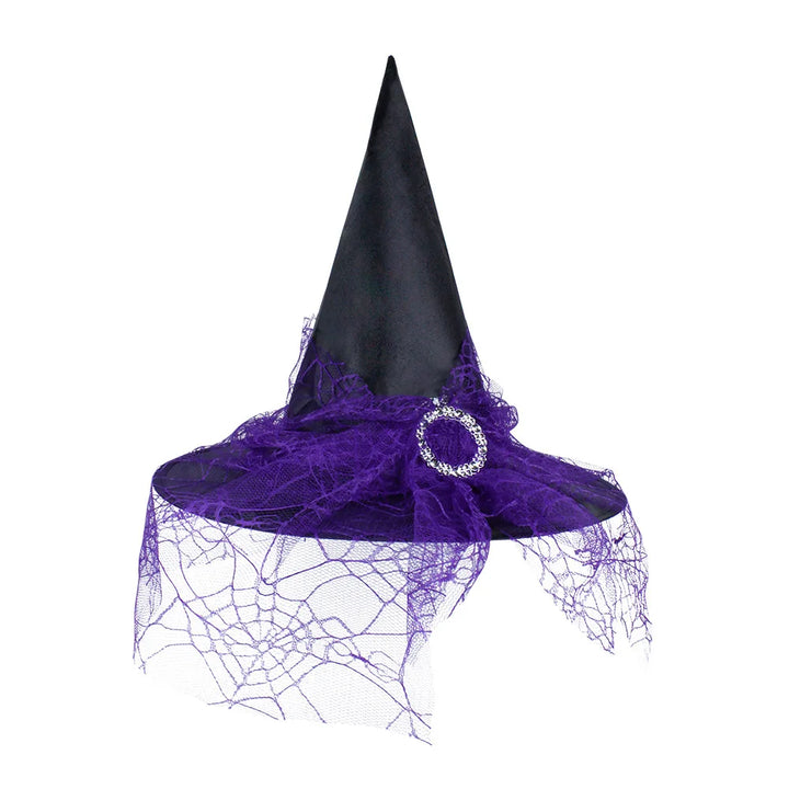 Halloween Hat Witch Decoration Props Adult and Children Cosplay Mesh Headwear